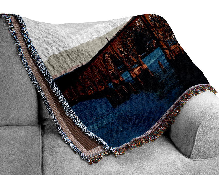 The Gothic Bridge Over The River Woven Blanket