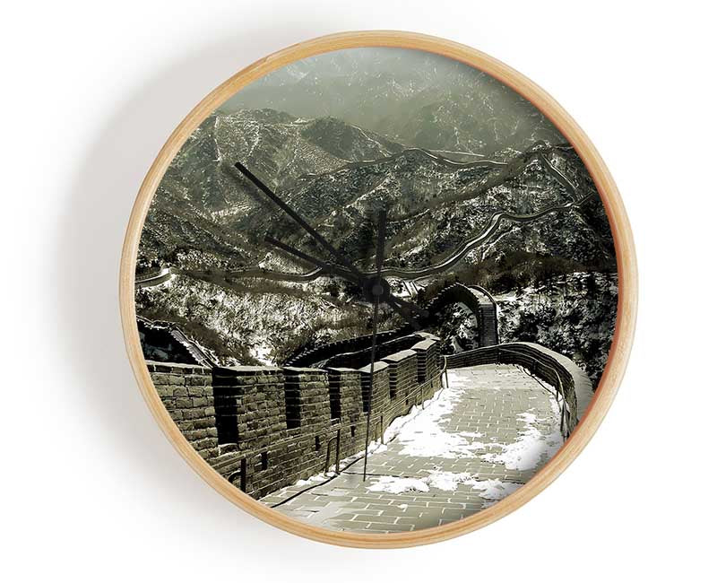 The Great Wall Of China Sepia Clock - Wallart-Direct UK
