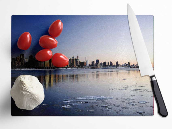 The Ice City On A Winters Day Glass Chopping Board