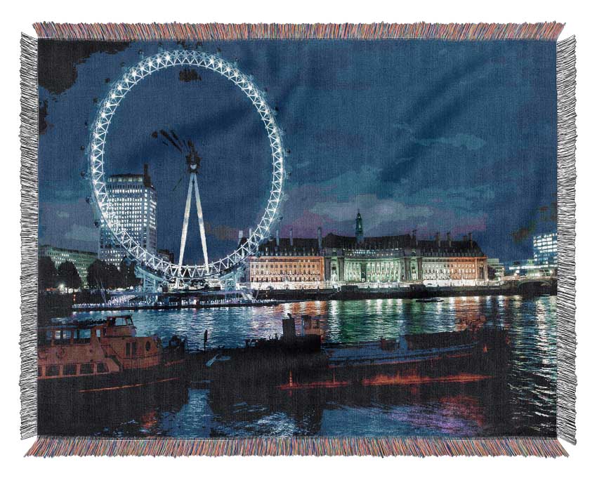 The London Eye At Night Woven Blanket