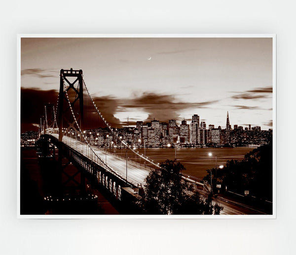 The Road To New York City Brown Print Poster Wall Art