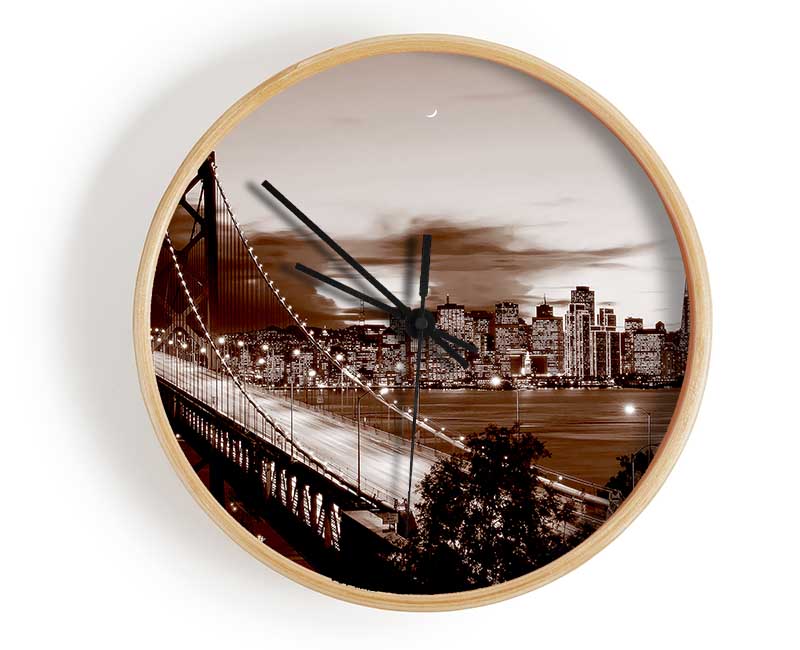The Road To New York City Brown Clock - Wallart-Direct UK