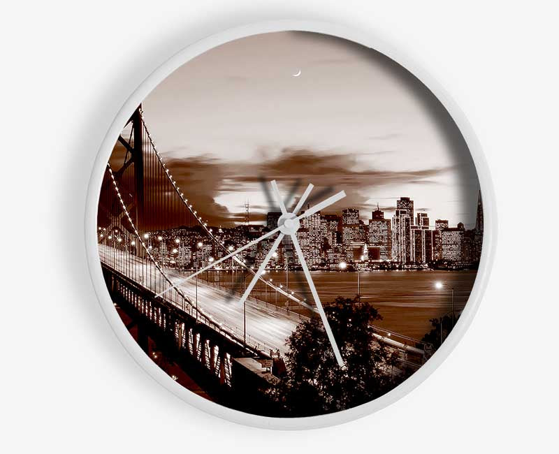 The Road To New York City Brown Clock - Wallart-Direct UK