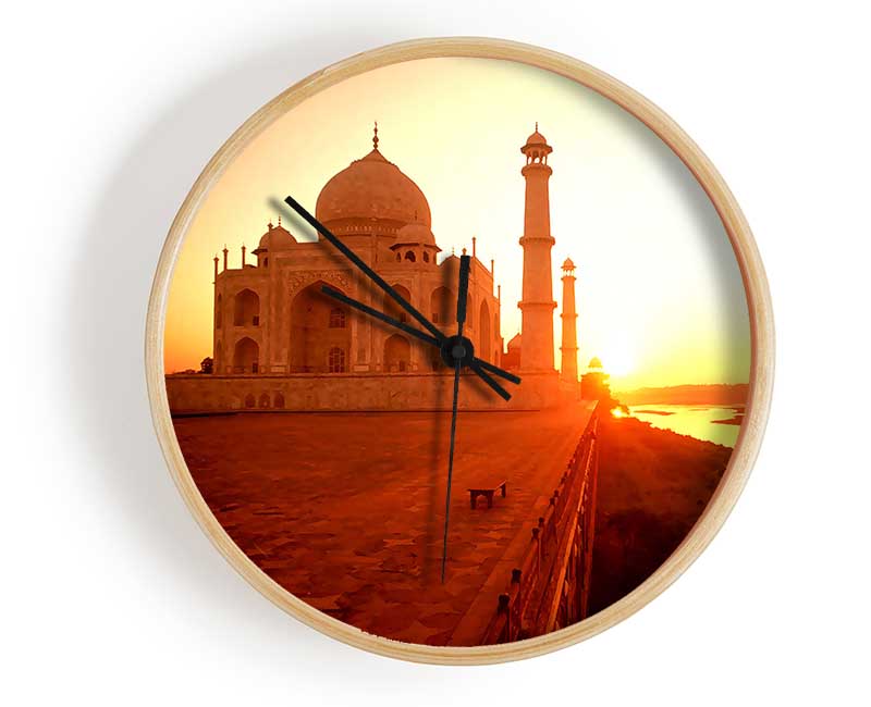 The Taj Mahal At Sunset India Clock - Wallart-Direct UK