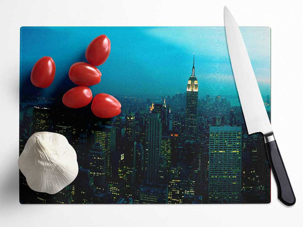 The Tip Of The Empire State Building Glass Chopping Board