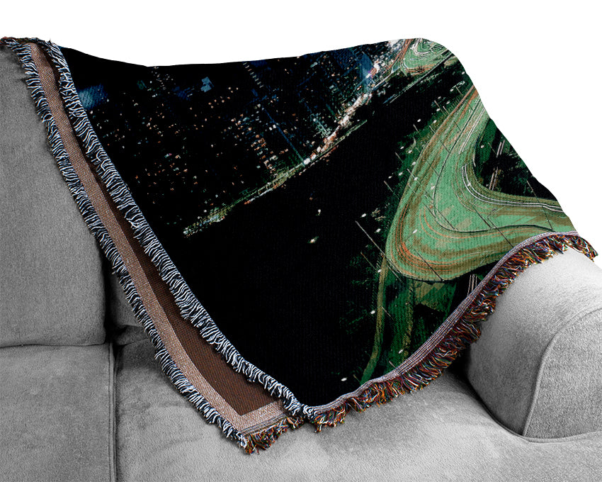 Tokyo Blues Woven Blanket