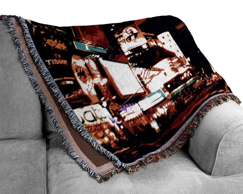 Tokyo Broadway At Night Woven Blanket