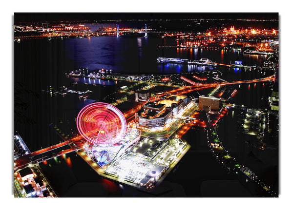 Tokyo City Funfair Night Lights