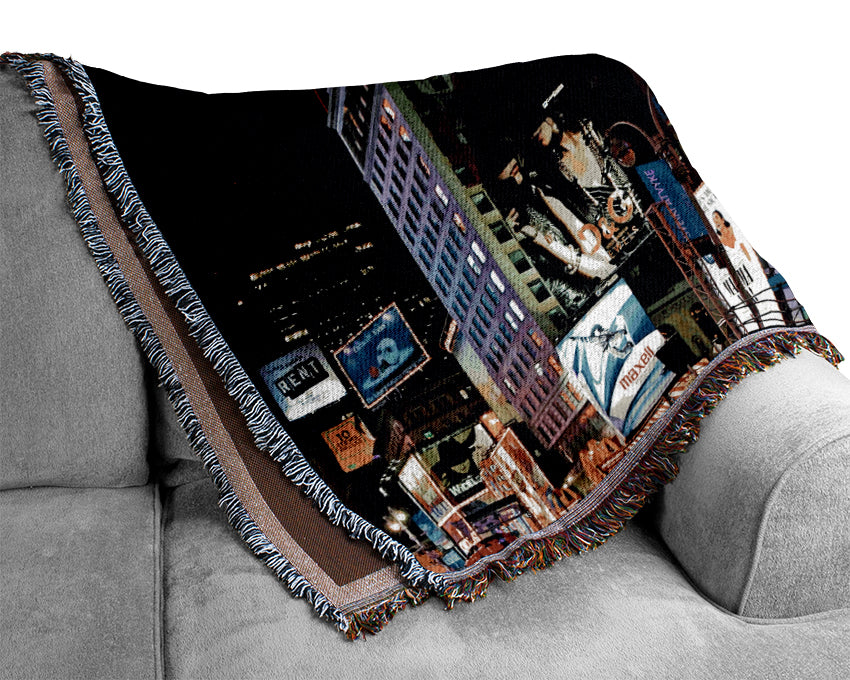Tokyo City Night Lights Woven Blanket