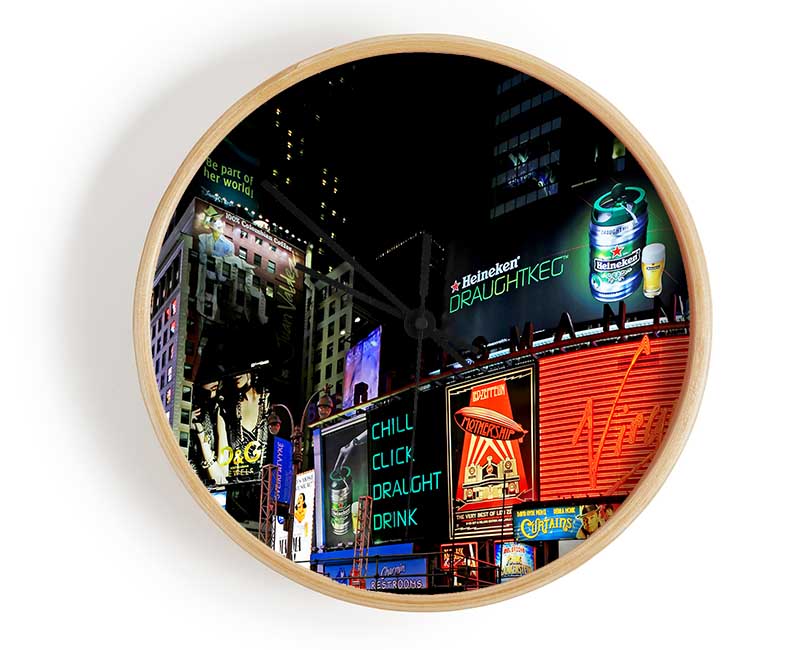 Tokyo City Night Lights Clock - Wallart-Direct UK