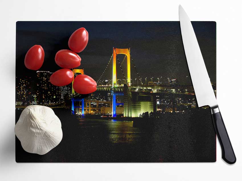 Tokyo Rainbow Bridge Glass Chopping Board