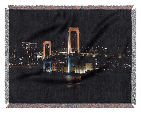 Tokyo Rainbow Bridge Woven Blanket