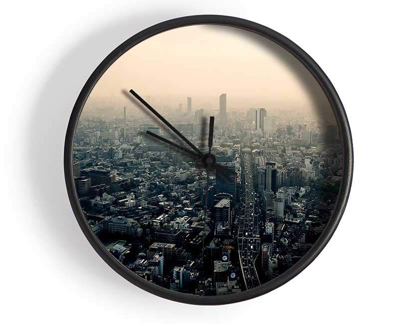 Tokyo Smog Clock - Wallart-Direct UK