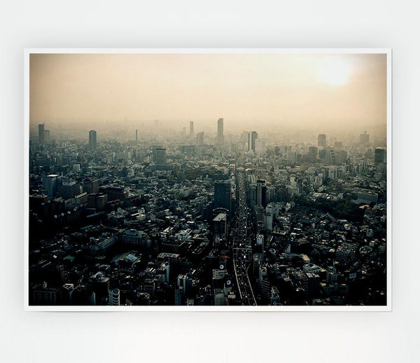 Tokyo Smog Print Poster Wall Art