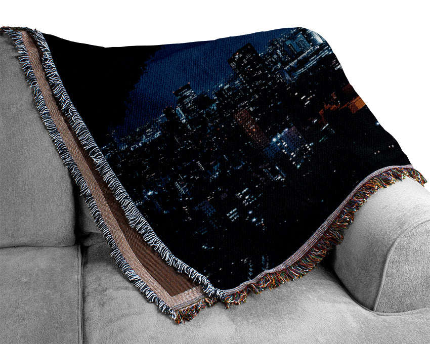 Tokyo Tower At Night Woven Blanket