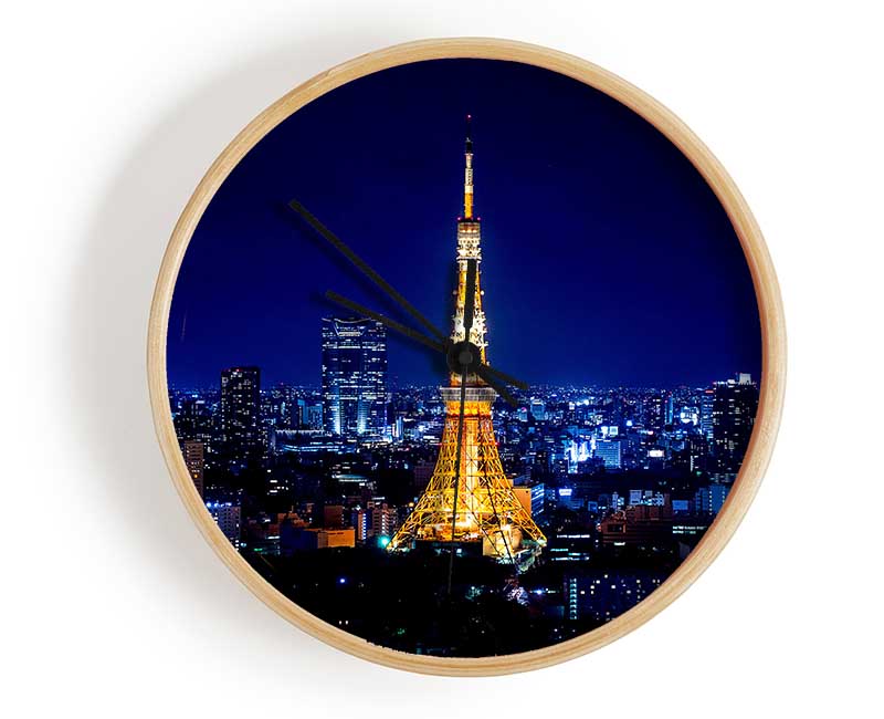 Tokyo Tower At Night Clock - Wallart-Direct UK