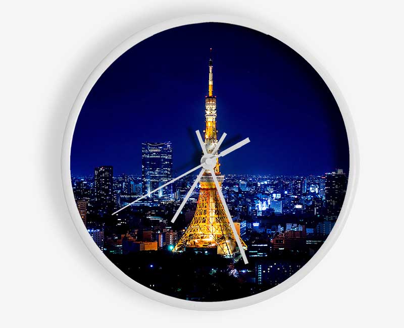 Tokyo Tower At Night Clock - Wallart-Direct UK