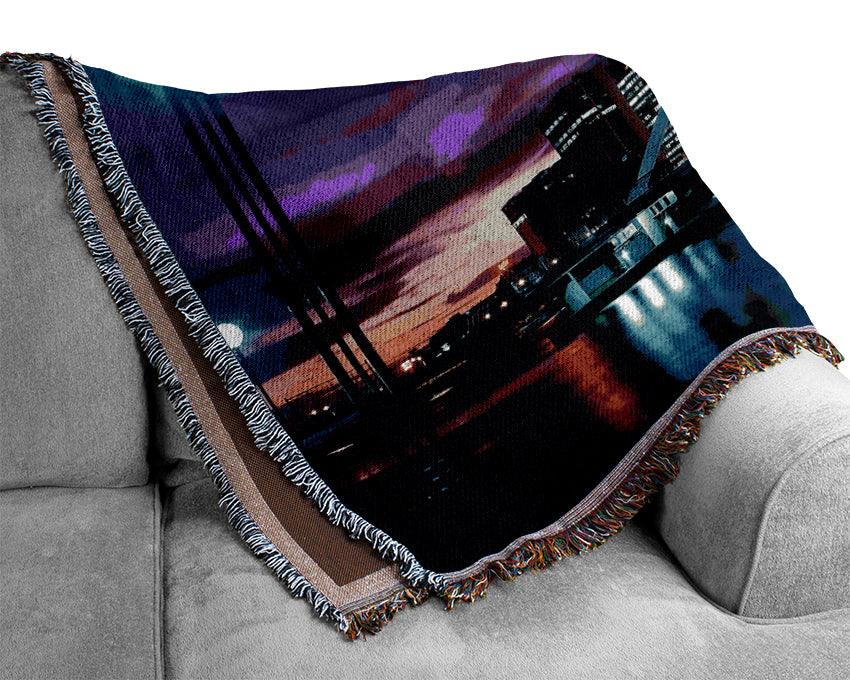 Toronto Purple Glow Woven Blanket