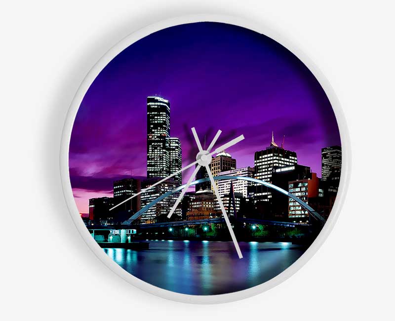 Toronto Purple Glow Clock - Wallart-Direct UK