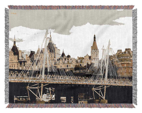 Tower Bridge London Sepia Woven Blanket