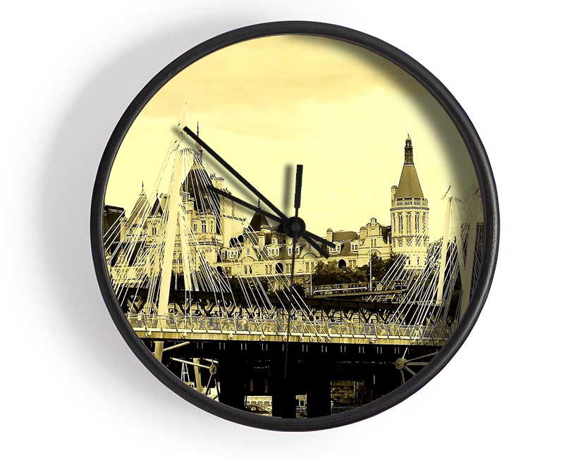 Tower Bridge London Sepia Clock - Wallart-Direct UK