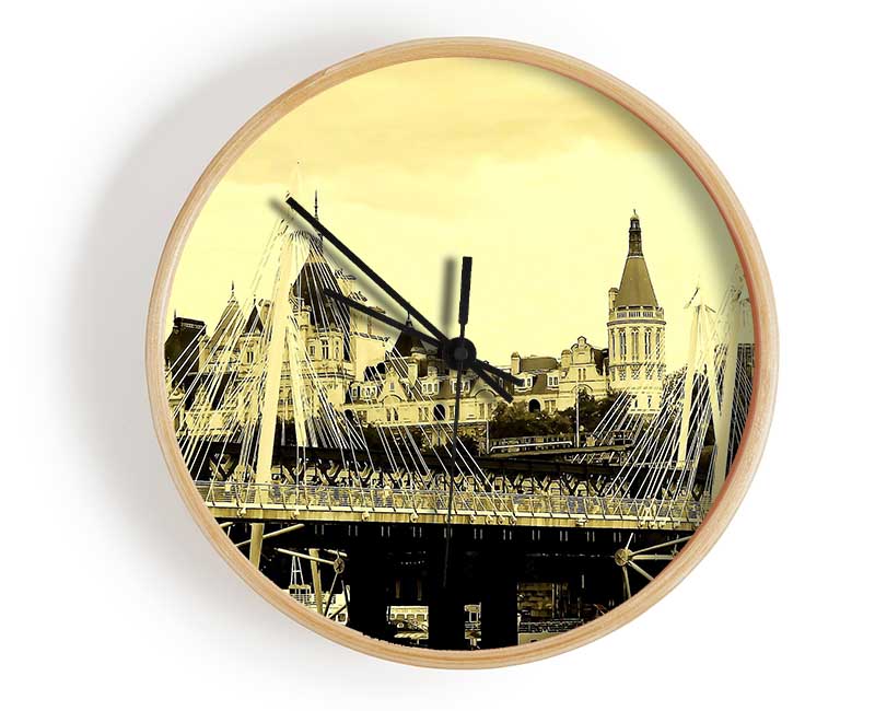 Tower Bridge London Sepia Clock - Wallart-Direct UK