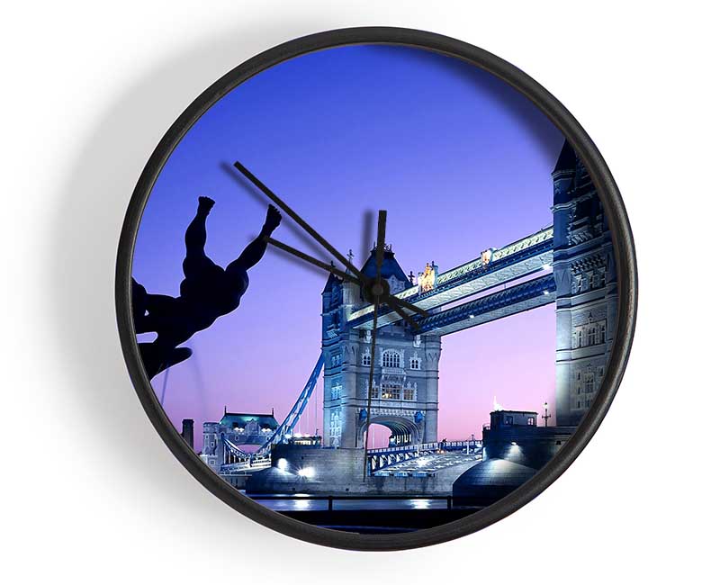 Tower Bridge London Uk Clock - Wallart-Direct UK