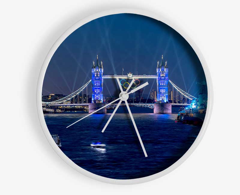 Tower Bridge Olympic Lighting London Clock - Wallart-Direct UK