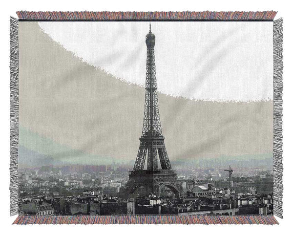Tower Eiffel Black And White Woven Blanket