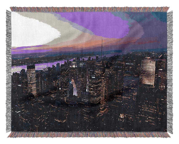 Twilight In New York City Woven Blanket