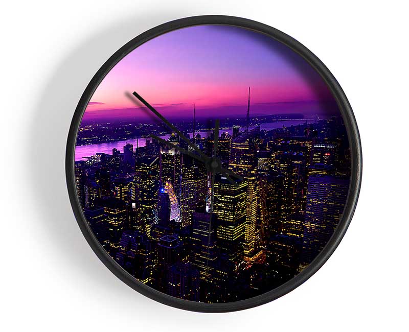 Twilight In New York City Clock - Wallart-Direct UK