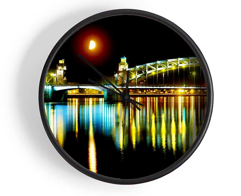 Twin Bridge Moonlight Clock - Wallart-Direct UK