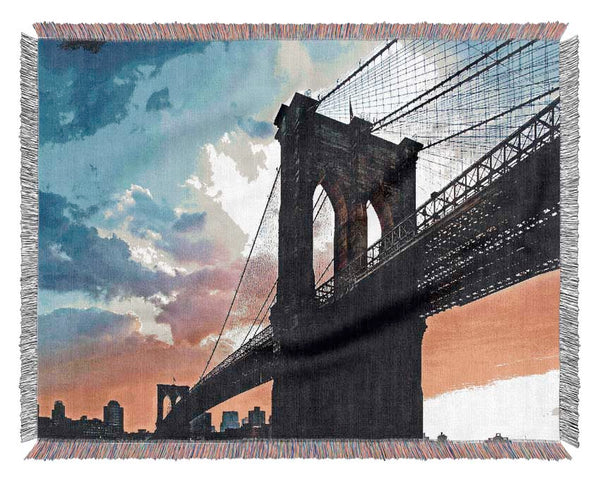 Under Brooklyn Bridge Sunlight Woven Blanket