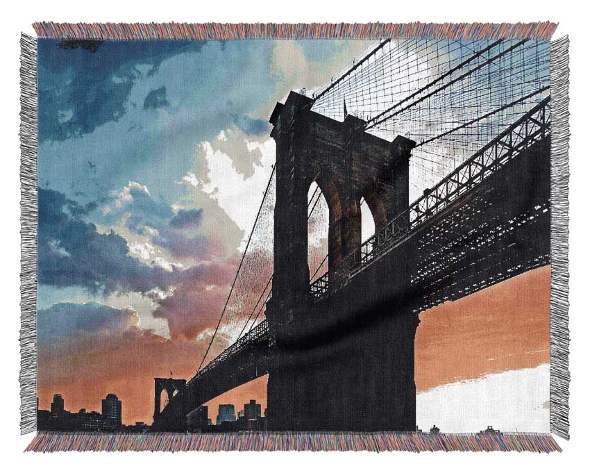 Under Brooklyn Bridge Sunlight Woven Blanket