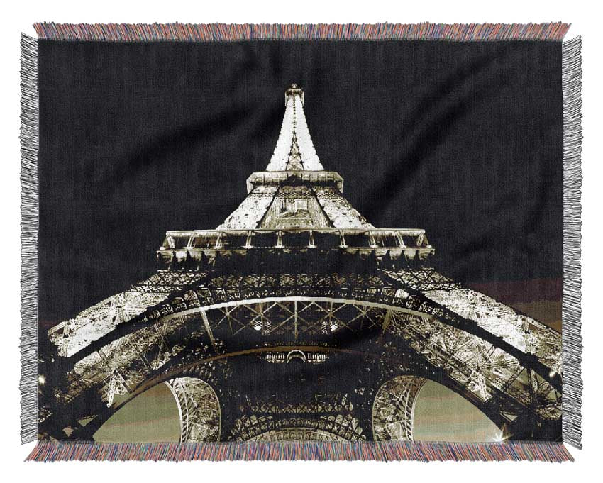 Under The Eiffel Tower Sepia Woven Blanket