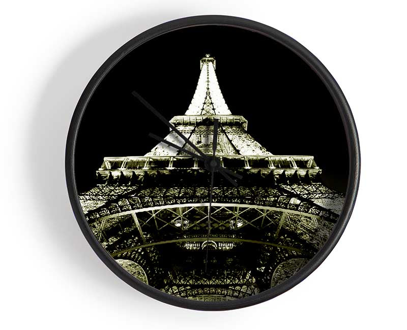 Under The Eiffel Tower Sepia Clock - Wallart-Direct UK