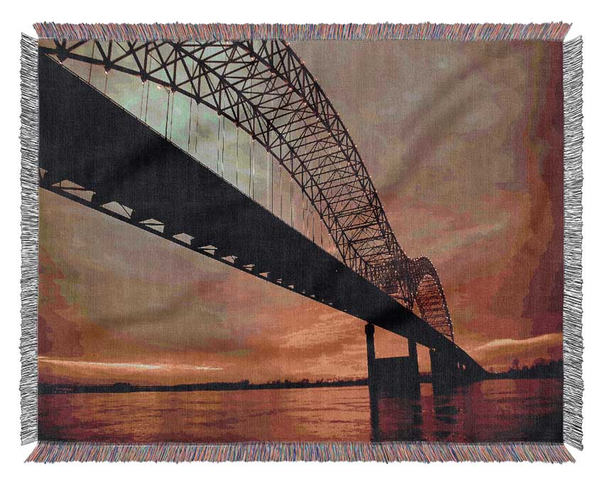 Up And Over The Mighty Mississippi Woven Blanket