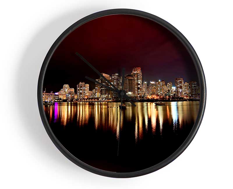 Vancouver City Nights Clock - Wallart-Direct UK