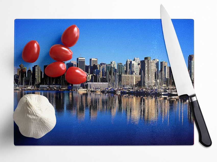 Vancouver Skyline Glass Chopping Board