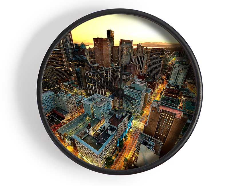 Vancouver Sunset Canada Clock - Wallart-Direct UK