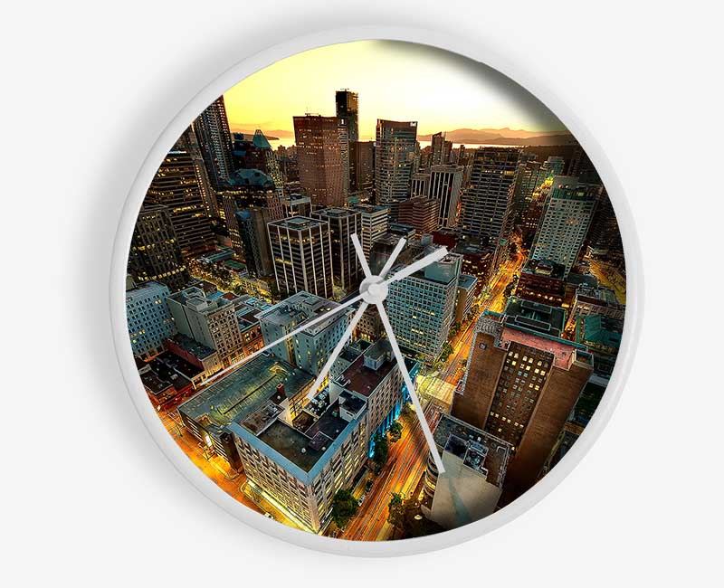 Vancouver Sunset Canada Clock - Wallart-Direct UK