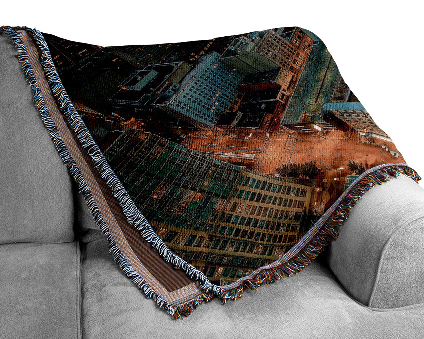 Vancouver Sunset Canada Woven Blanket
