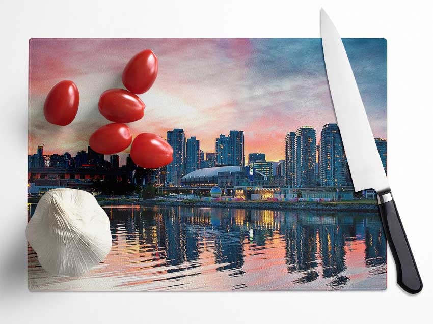 Vancouver Sunset Glass Chopping Board