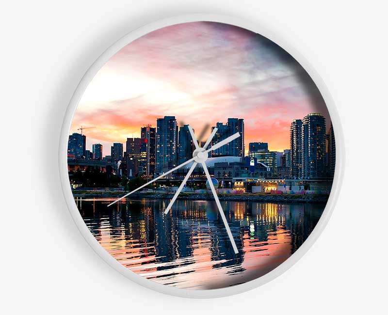 Vancouver Sunset Clock - Wallart-Direct UK