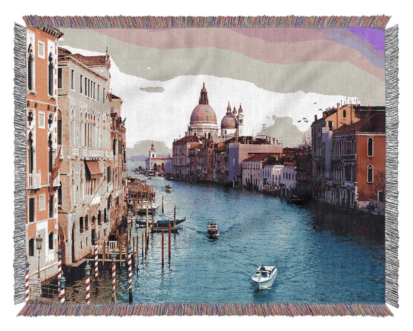 Venice On The River Woven Blanket