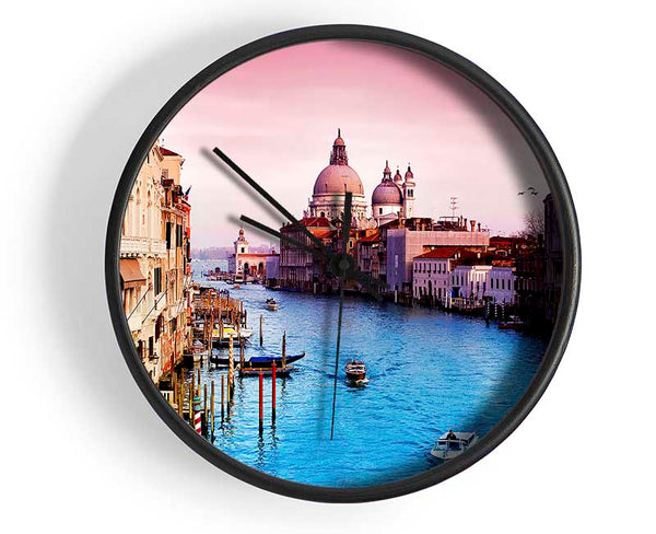 Venice On The River Clock - Wallart-Direct UK