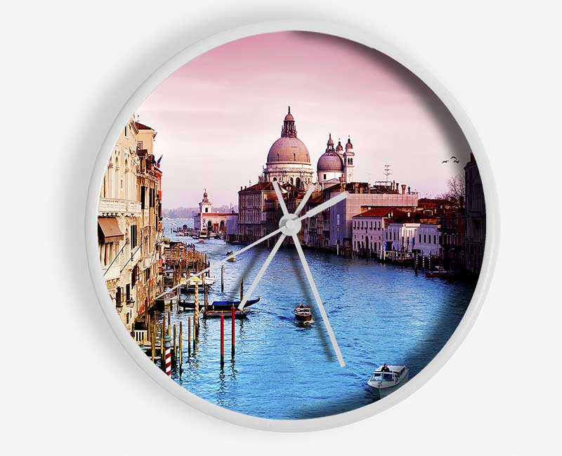 Venice On The River Clock - Wallart-Direct UK