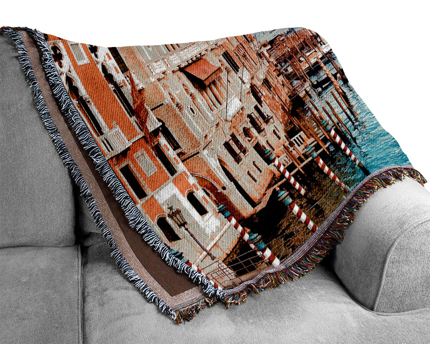Venice On The River Woven Blanket