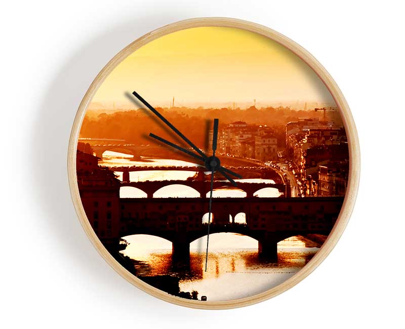 Venice City Of Bridges Morning Glow Clock - Wallart-Direct UK