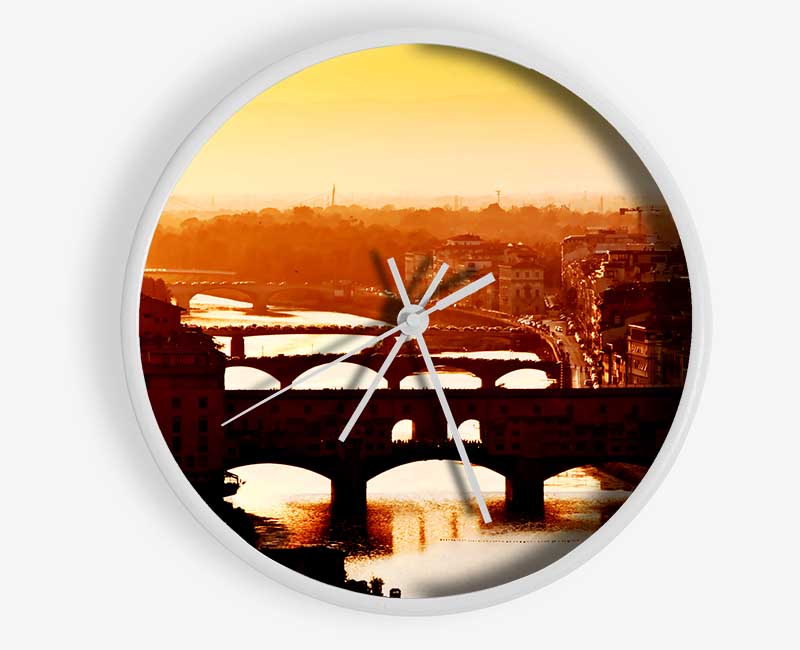 Venice City Of Bridges Morning Glow Clock - Wallart-Direct UK